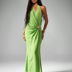 Missguided Lime Green Backless Dress